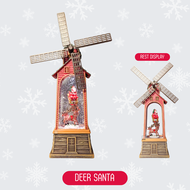 Christmas 2024 Snow Water Lantern Windmill Design Removable Magnetic Blade Carousel Music Box with U