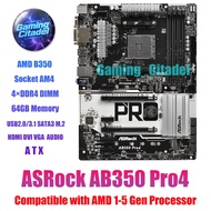 Used ASROCK AB350 PRO4 ATX DDR4 Motherboard B350 AM4 Compatible with AMD 1-5 Gen Processors Tested w