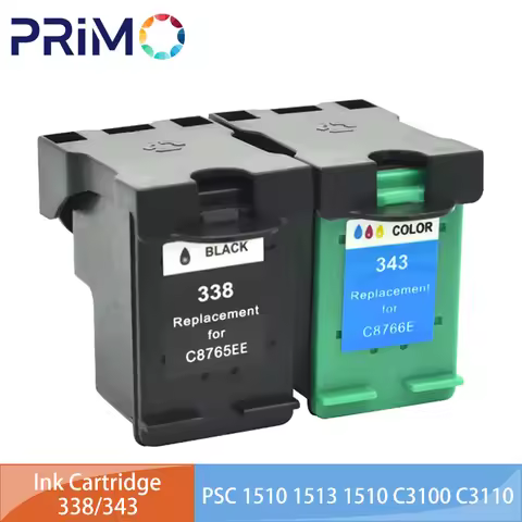 338XL 343XL Ink Cartridge for HP 338 343 XL PSC 1510 1513 1510 2355 Photosmart C3100 C3110 C3150 Des