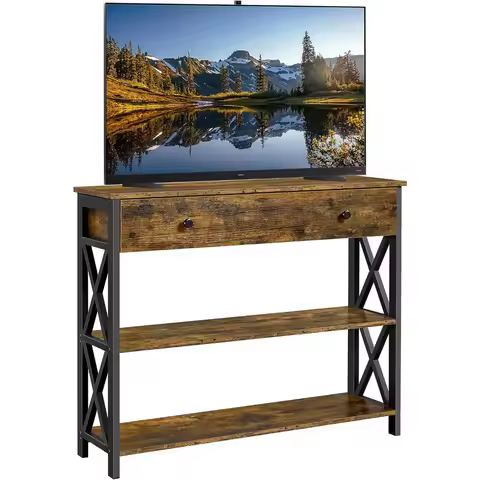 TV Stand for TV up to 45 inch, Entertainment Center with Drawer, Media Console Table with Storage Sh