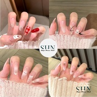 Simple long pointed fake nails, simple long Nailbox, pretty nails, cute long fake nails