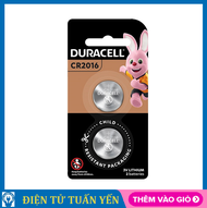 Pin nút áo CR2016 Duracell 3V Lithium (vỉ 2 viên) - Hàng chính hãng