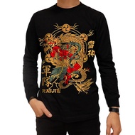 Kaos Lengan Panjang Dewasa Pria Distro Dragon Raijin Baju Keren Terbaru 2024 Murah Tebal Jumbo