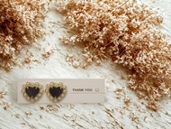 心之遙想 ‧ 黑貝母‧ 晶石淡水珠耳環