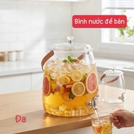 Plastic Water Bottle with Faucet 3.5L/5L for Detox Water, Fruit Tea, Refrigerator Water Bottle with 