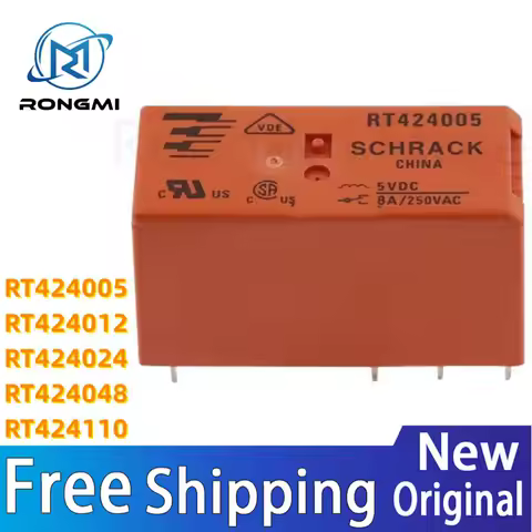 20Pcs/Lot Power relays RT424 8PIN 8A 250VAC Power Relay 5V 12V 24V DC RT424005 RT424012 RT424024 SPD
