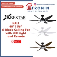 Bestar HALI 48" l 56" 6-Blade Celling Fan with LED Light and Remote