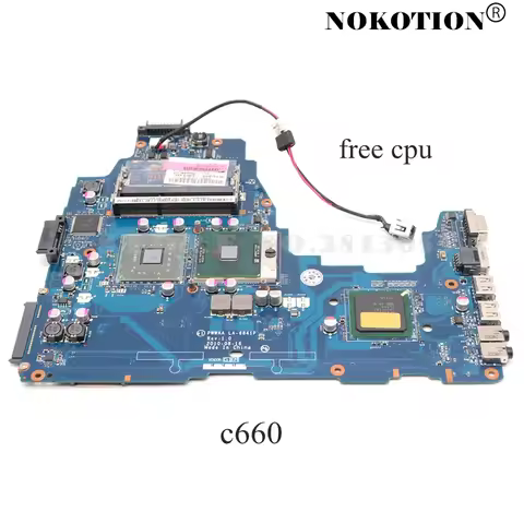 NOKOTION Mainboard For TOSHIBA Satellite C660 K000111590 PWWAA LA-6841P laptop motherboard DDR3 GL40