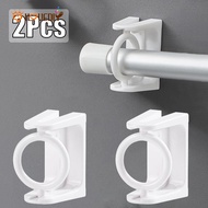2 Pcs Self Adhesive Curtain Hanging Rod Holder/360 Rotation Punch-Free Triangle Ring/Kitchen Bathroom Accessories