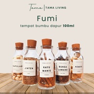 [TAMA]FUMI Kitchen Spice Bottle Glass Cork Lid Free Sticker Aesthetic Bottle Kitchen Spice Jar Kitchen Spice Jar