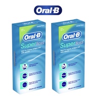 (แพ็คคู่) Oral-B Super Floss waxed mint ไหมขัดฟัน มินท์ 1 กล่อง(ปริมาณสุทธิ50เส้น)