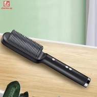 [clarins.sg] Curler Lazy Comb Anti-Scald Heated Hair Brush Straight Hair Comb Home Appliances