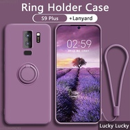 Samsung S8 S9 Plus Case Plus Magnetic Ring Holder Case Same Color Lanyard Liquid Silicone Case Sumsumg Galaxy