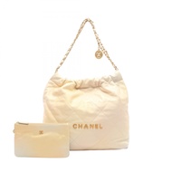 【二手】香奈兒 CHANEL 單肩包 Matelassé Chanel 22 Large AS3262 象牙色小羊皮（羊皮） CHANEL22 Matelassé 大號鏈條單肩包