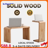Wood C- Solid Shaped Coffee Table U-shaped Side Table Sofa Side Tea Desk Bedside Table SG STOCK kedu