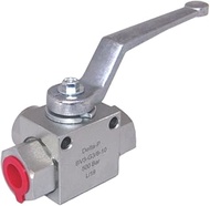 Hydraulic Ball Valve, 3 Way High Pressure Ball Valve, Lever Handle, 1/4" to 3/4" for BSP 500 Bar (72