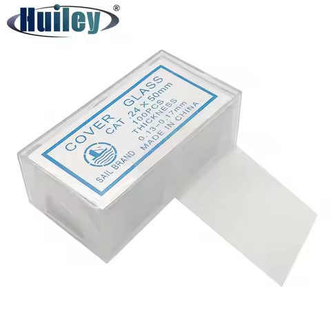 100PCS 24x50 Mm Microscope Glass Slides Cover Slips Blank Slides Microscope Accessories 0.13-0.17 Mm