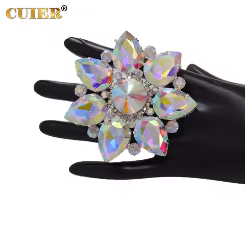 CUIER 7.5cm Women Rings Jewelry Big Size Adjustable Wedding Accessories