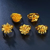 [ฟรีค่าจัดส่ง] แหวนทองแท้ 100% 9999 แหวนทองเปิดแหวน. แหวนทองสามกรัมลายใสสีกลางละลายน้ำหนัก 3.96 กรัม (96.5%) ทองแท้ RG100-107