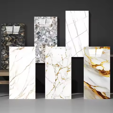 New 30x60cm Wall Stickers PVC Self Adhesive Marble Tiles Waterproof Floor Tile Sticker Kitchen Decor