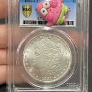#官方物流直达好货#pcgs Grade Coins 1881 US Morgan Silver Coins US Silver Coins Morgan Silver Foreign Silver 