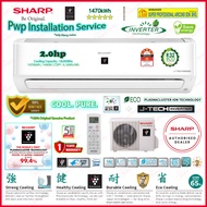 Sharp 2.0hp Inverter Aircond AHXP18YMD &amp; AUX18YMD ((Plasmacluster Ions)) R32 J-Tech Premium Inverter Air-Conditioner