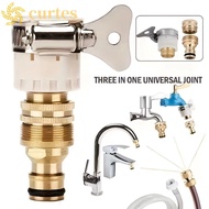 CURTES 3Pcs Universal Faucet Adapter, Adjustable 15mm To 20mm 3-in-1 Hose Adapter, Watering Tool Nip