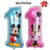 Party Decoration 1pcs 41x75cm 1st birthday party decoration Mickey and Minnie Foil Balloon