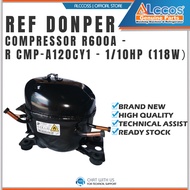 REFRIGERATOR DONPER COMPRESSOR R600A - 1/10HP (118W)-R CMP-A120CY1