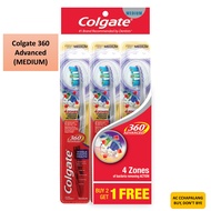 Colgate 360 Advanced (MEDIUM)/ (SOFT) TOOTHBRUSH & Colgate 360 Optic White (SOFT) TOOTHBRUSH VALUEPA