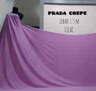 BAHAN KAIN PRADA CREPE WARNA LILAC POLOS HARGA PER 0.5 METER