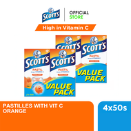 [Value Pack] Scott’s Vitamin C Pastilles for Iron Absorption Children Supplement Orange flavour (4 x