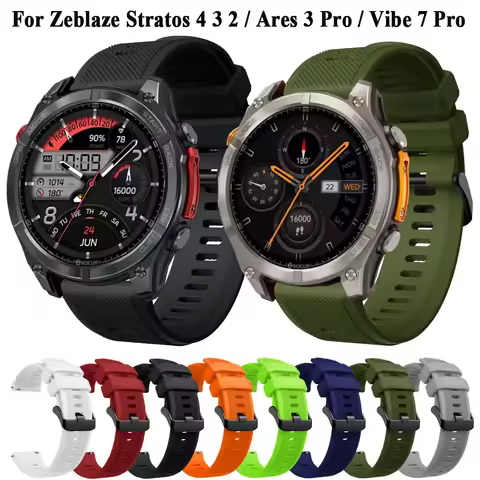 Strap For Zeblaze Stratos 4 3 Pro 2 Watch Band 22mm Sports Silicone Wristband For Zeblaze Ares 3 Pro