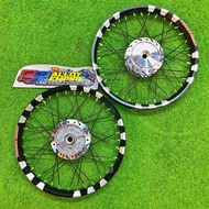 RIM ALLOY 3CALIT HITAM + HUB CHROME + LIDI BLACK PNP MOTOR EX5 DREAM