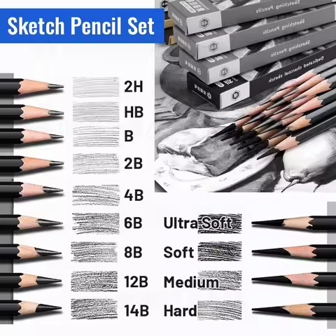 Boxed Professional 2H HB B 2B 4B 6B 8B 12B 14B Graphite Mixed Sketching Pencil Sketch Charcoal Penci