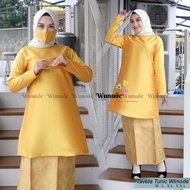 ATASAN KEBAYA SAJA MODERN NEW TUNIK TAFFETA / TAFETA BAJU KURUNG POLOS / BAJU KURUNG SITI NURBAYA/ S