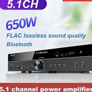 XIANKE 650W 5.1CH Audio Power Amplifier Karaoke Subwoofer Bluetooth Power Amplifier AV amplifier 5xQa