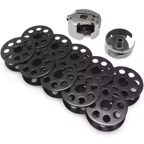 12PCS Sewing Metal Bobbins and Bobbin case #18045&18034 For Sewing Machine Brother DB2-B740 JUKI DU-