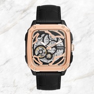 Authentic Fossil Inscription Skeleton Dial Black Leather Watch BQ2572 Watch For Men