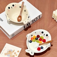 Ceramic Tableware Seal Shaped Bowl Cute Pet Dessert Bowl ins Style Ceramic High-value Cute Bowl Cart
