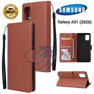 SAMSUNG GALAXY A31 2020 FLIP LEATHER CASE PREMIUM-FLIP WALLET CASE KULIT UNTUK SAMSUNG GALAXY A31 2020 - CASING DOMPET-FLIP COVER LEATHER-SARUNG BUKU HP