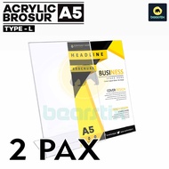 [2 UNITS] Acrylic Brochure Holder Size A5 (L 15 x H 21cm) - Boutique Promo Advertising Holder Cafe/ 