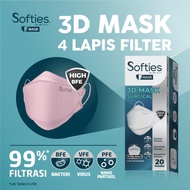 softies 3d surgical mask masker kf94 softies isi 20 pcs - softies 3d pink