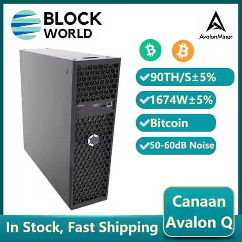 New Home BTC Mining Avalon Q 90TH/s 1674W 18.6J/TH Bitcoin Miner With PSU Low Noise AvalonQ Crypto A