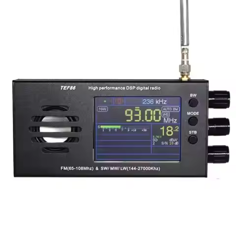 B03F TEF6686 DSP Radio Receiver FM(65 108Mhz SW MW 144 27000Khz) SW/3.2inch LCD Display with Battery