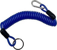 Rnigs 6FT Trailer Breakaway Coiled Cable, Blue, UV Resistant, 12V DC, 2 Pin, Male-to-Female, Outdoor