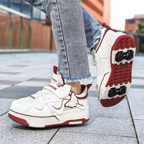 Children's Crazy Shoes Roller Skates Girls' Popular Four-Wheel Crazy Shoes Student Invisible Wheel S