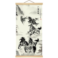 Eight Horses Picture Horses Picture Horses to Success Scroll Paintings Study Living Room Dormitory O
