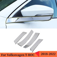 aihei Chrome ภายนอก Refit Kit กระจกมองหลัง Anti-rub Rubbing ตกแต่งสำหรับ Volkswagen Vw T-roc T Roc 2
