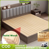 【Solid Wood】47-70 INCH Bed Frame Queen Size Family Double Bed 2M Long Bedroom Furniture Bed